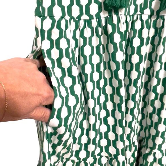 Boden Short Sleeve Jersey Mini Dress Geo Azure Size US 2 2R - Picture 10 of 12